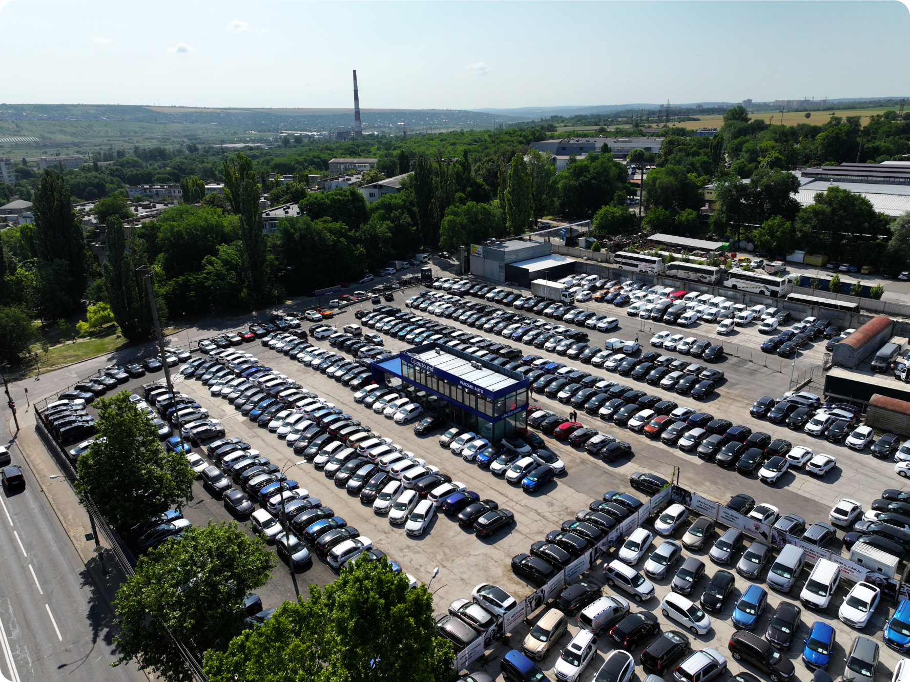 Parcul auto CipAuto - vedere aeriană