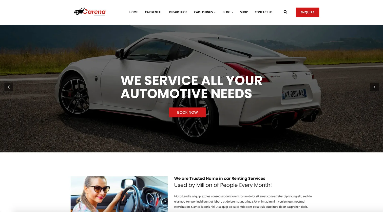 Carena - Car Dealer Rental and Automative WordPress Theme