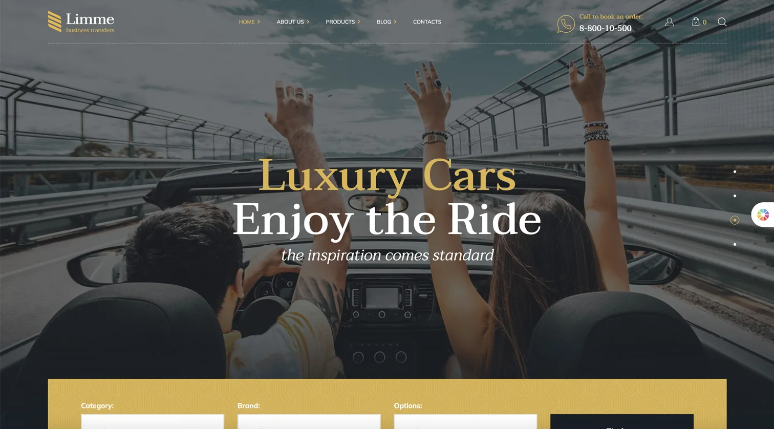 Limme - Limousine Transfers & Car Dealer WordPress Theme